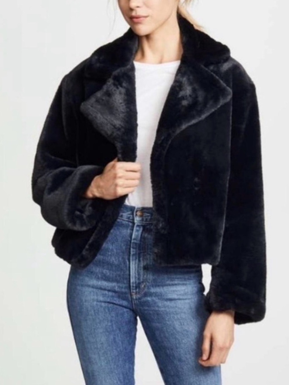 Vince | XL Plush black faux fur jacket